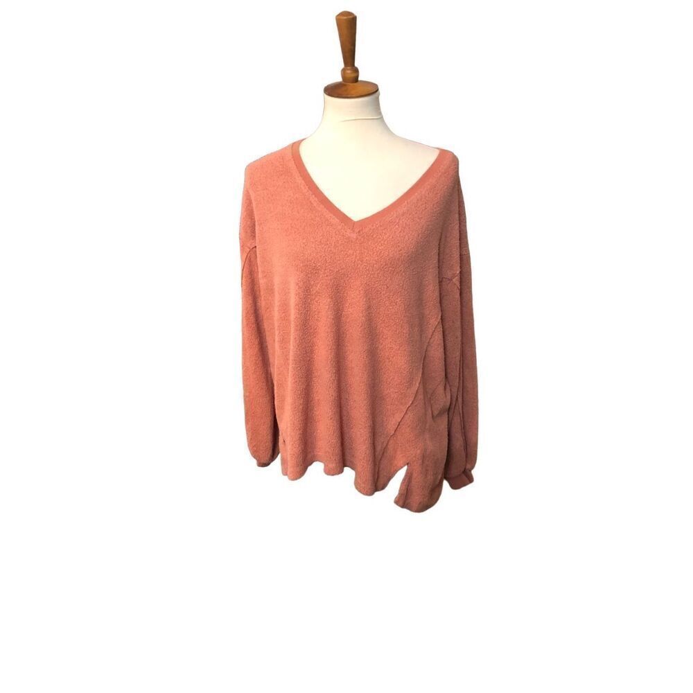 Urban Outfitters super soft slouchy pullover orange asymmetrical lightweight swe - Picture 5 of 11